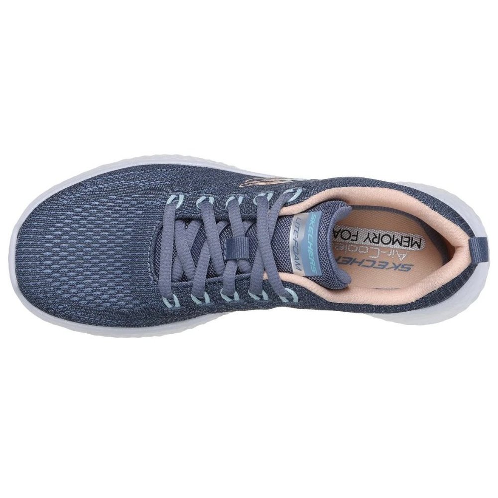 Skechers Navy and Light Pink Knit Memory Foam Sneakers - Picture 4 of 6